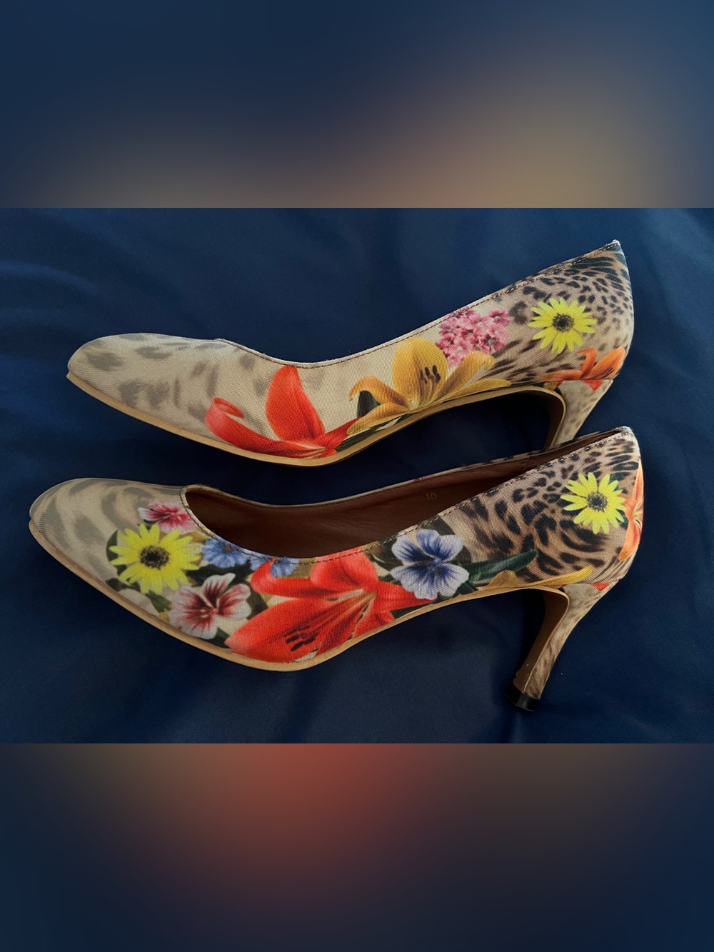 Floral Multicolor Women's Dress Pumps size 10